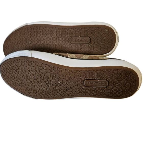 Coach Barrett ll sneakers, brown/tan monogram signature, fabric. Size 9. - Picture 6 of 8